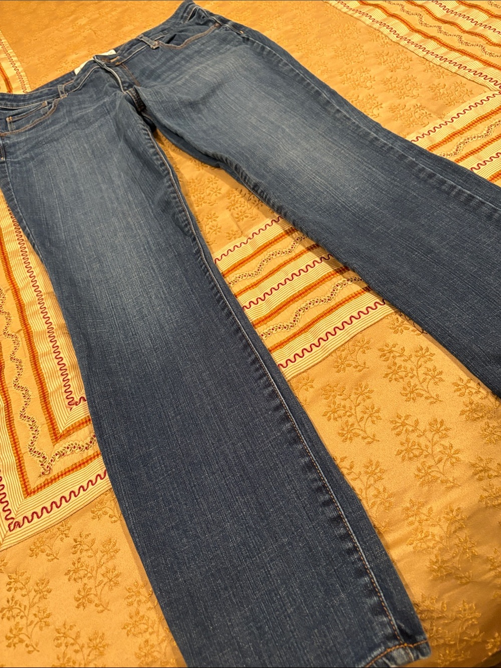Abercrombie & Fitch Straight-Leg Jeans - Dark Blue Wash, Lightly Distressrd, 12R